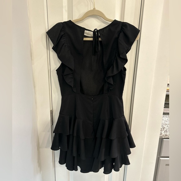 Vestique Black Shoulder Ruffle Dress - Picture 2 of 5